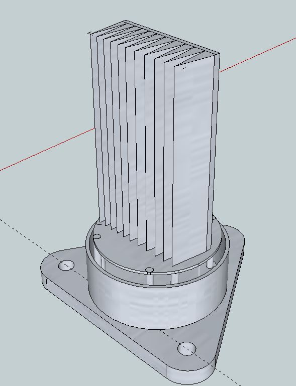 amp base with toroid cage and part of outer tube snipped and heatsink.JPG