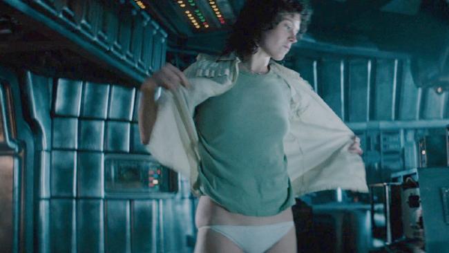 Sigourney Weaver undresses in Alien.jpg