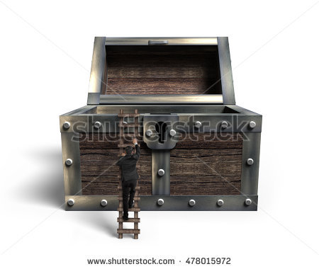 stock-photo-man-climbing-on-wooden-ladder-with-opened-old-treasure-chest-isolated-on-white-backg.jpg