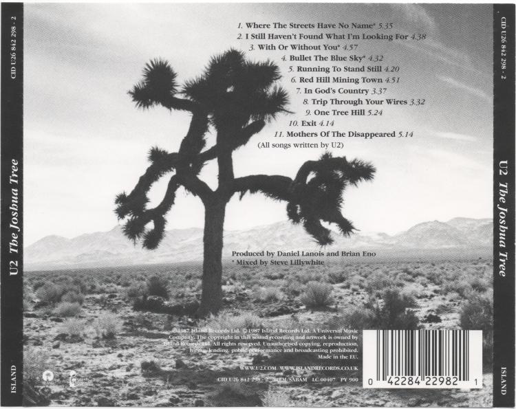 U2 - The Joshua Tree. Island Records. CID U26 842 298-2. 1987..jpg