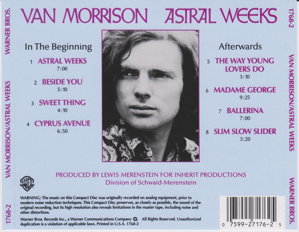Van Morrison - Astral Weeks. 7599 27176-2. 1987..jpg