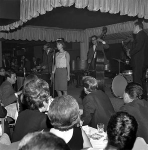 Astrud Gilberto with Stan Getz, Gary Burton, and Gene Cherico. Birdland, New York City, August...jpg